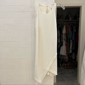 Keith White Tank Dress with V-Angle At Bottom